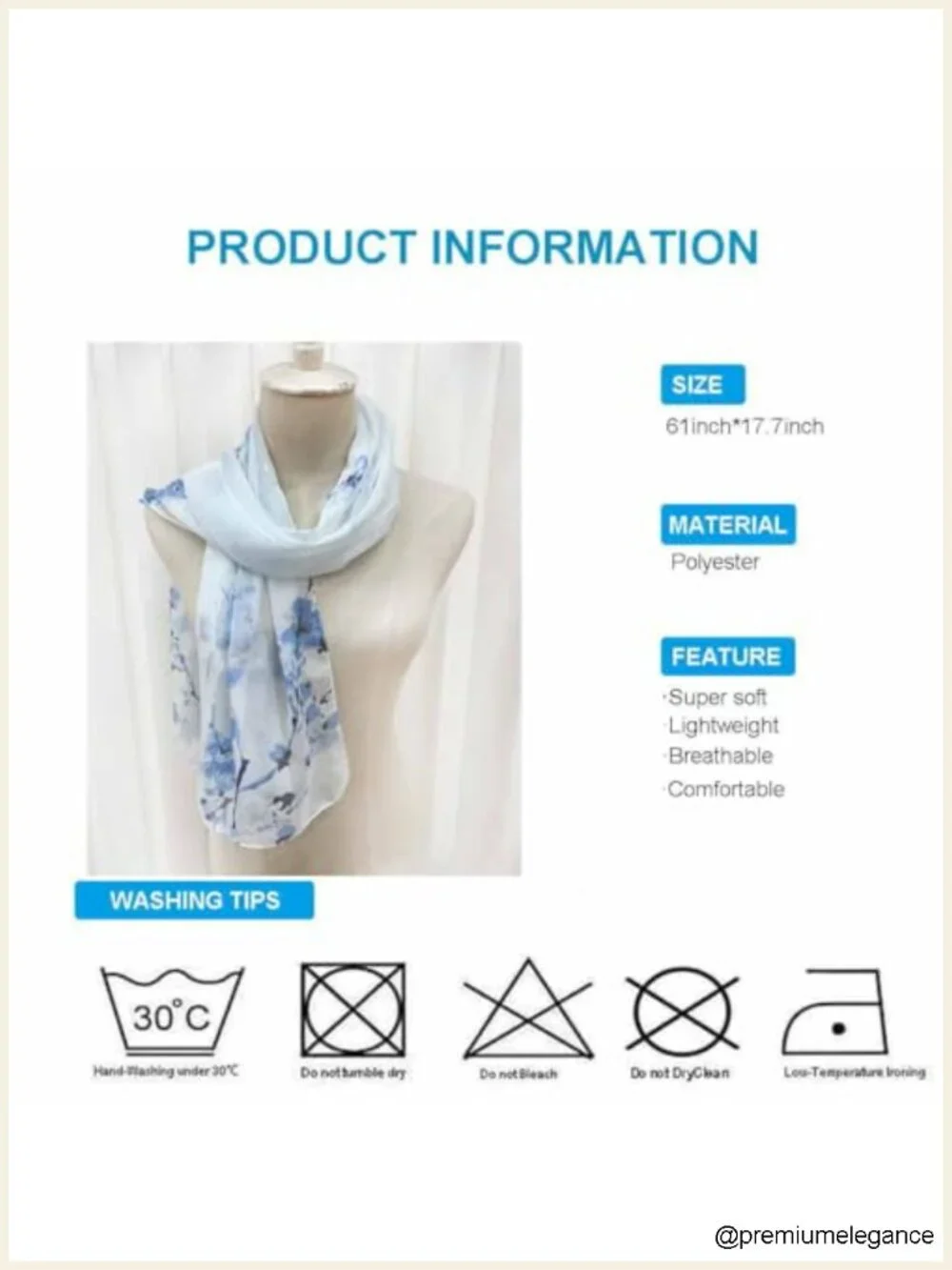 Women's Chiffon Floral Print Lightweight Fashion Scarf